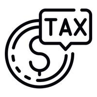 Tax money coin icon, outline style vector