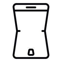 Flexible screen element icon, outline style vector