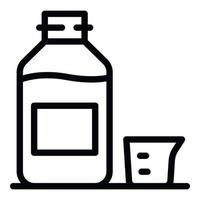 Dose syrup bottle icon, outline style vector