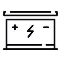 Car battery icon, outline style vector