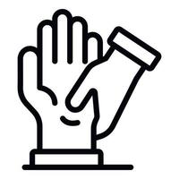 Palm massage icon, outline style vector
