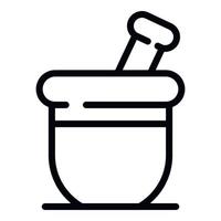 Long medication bowl icon, outline style vector