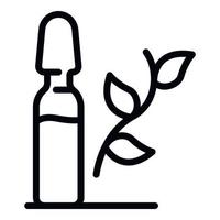 Ampoule and twig icon, outline style vector