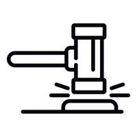 Judge gavel icon, outline style vector