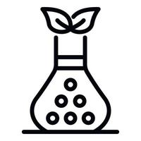 Phyto flask icon, outline style vector