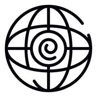icono de hipnosis global, estilo de contorno vector