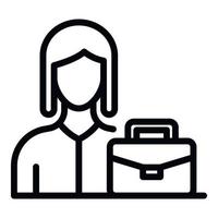 Woman lawyer icon, outline style vector