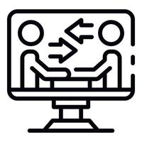 Online internship icon, outline style vector