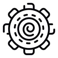 Wheel hypnosis icon, outline style vector