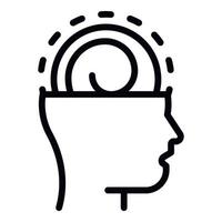 Mind hypnosis icon, outline style vector