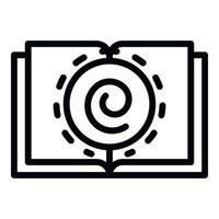 Hypnosis book icon, outline style vector