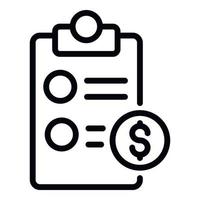 Private clinic payment icon, outline style vector