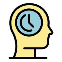 Head think time icon color outline vector