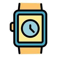 Hand sport watch icon color outline vector