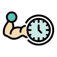 Training time icon color outline vector