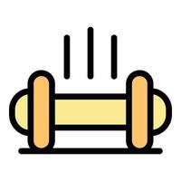 Dumb bell icon color outline vector