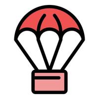 Delivery parcel parachute icon color outline vector