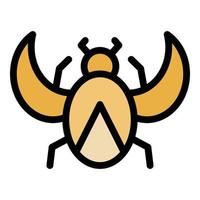 Scarab beetle egypt icon color outline vector