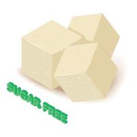 Sugar allergen free icon, isometric style vector