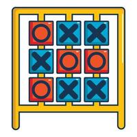 Tic tac toe game icon, cartoon style vector