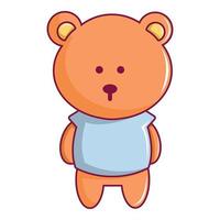 Bear toy icon, cartoon style vector