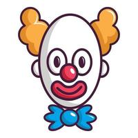 payaso con icono de ojo grande, estilo de dibujos animados vector