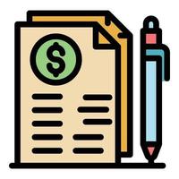 Trader documents icon color outline vector