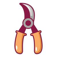 Grape scissors icon, cartoon style vector