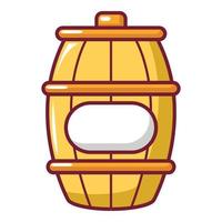 Barrel of honey icon, cartoon style vector