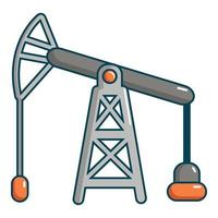Oil pump icon, cartoon style vector