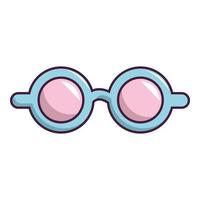 Pink blue magic glasses icon, cartoon style vector