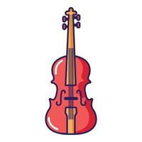 icono de violín, estilo de dibujos animados vector