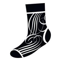 Winter sock icon, simple style vector