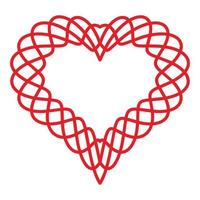 Heart curved line icon, simple style vector