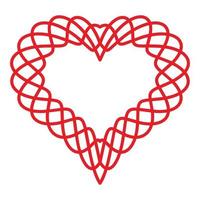 Heart curved line icon, simple style vector