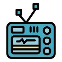 Nursing tv set icon color outline vector