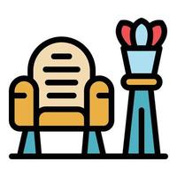 Quiet spaces armchair icon color outline vector