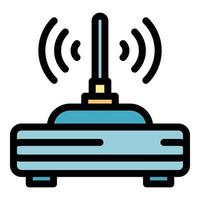 Modem router icon color outline vector