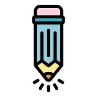 Creative pencil icon color outline vector