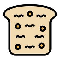 Slice bread icon color outline vector