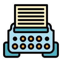 Typewriter icon color outline vector