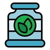 Sport nutrition jar icon color outline vector