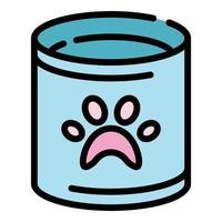 Paw canned food icon color outline vector