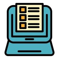 Online assignment icon color outline vector