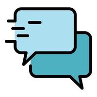 Chat speed icon color outline vector