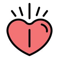 Heart attack icon color outline vector
