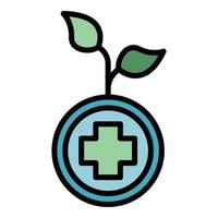 Herbal medicine icon color outline vector