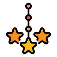 Star scheme icon color outline vector