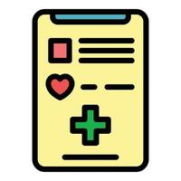 Smartphone medical care icon color outline vector