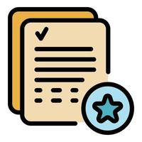 Expertise in documents icon color outline vector